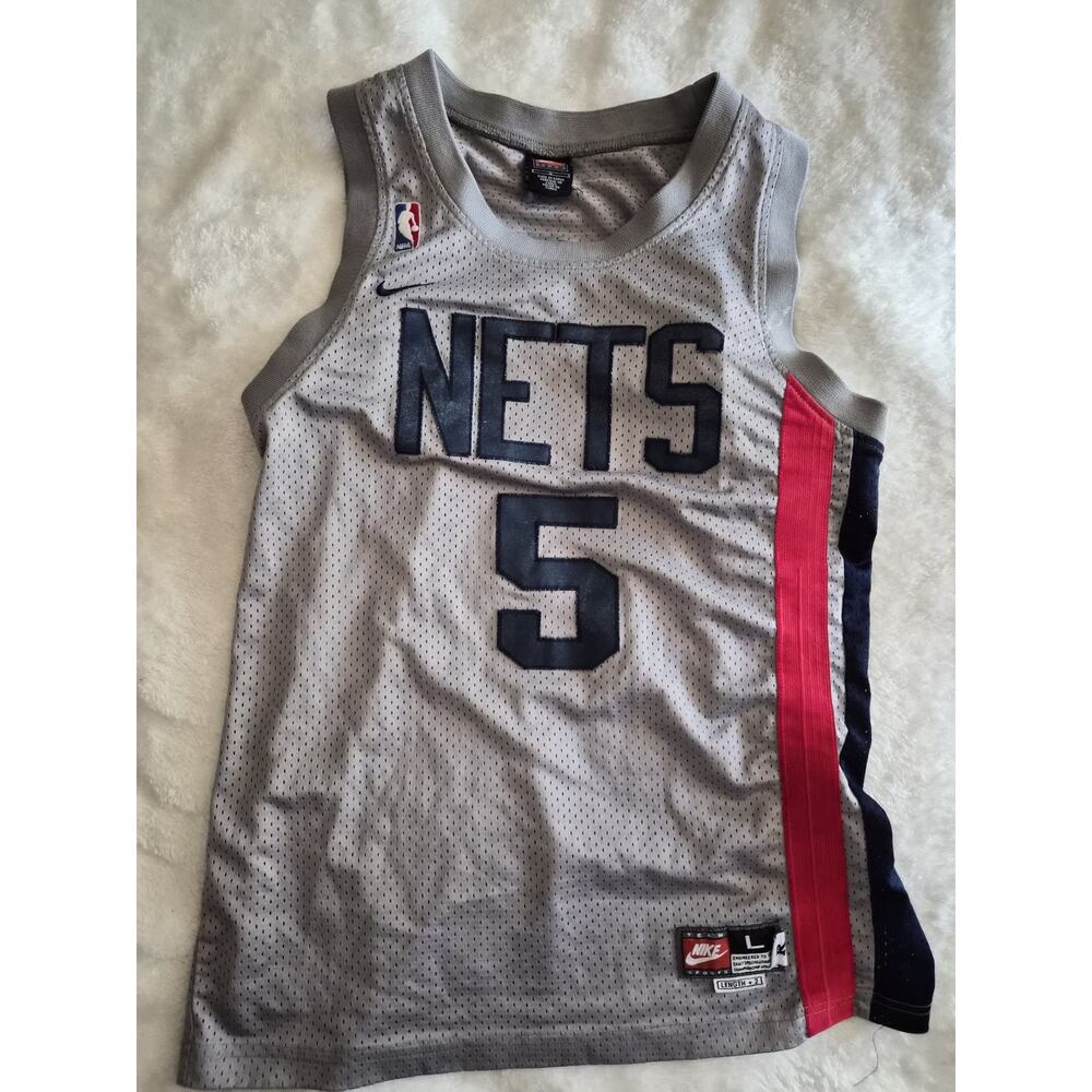 Size L Vintage Nike Rewind Throwback NBA New Jersey Nets Jason Kidd Jersey